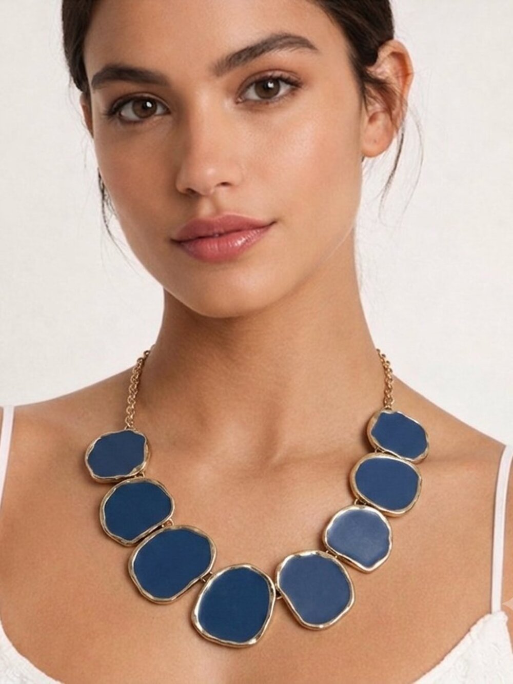 Beautiful  Blue and Gold Necklace